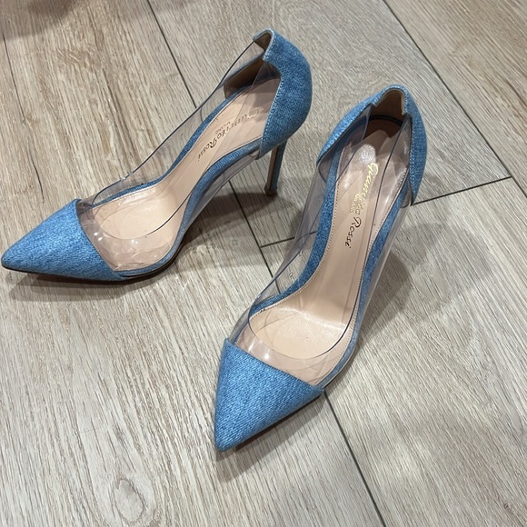 Gianni Rossi Plexi 105 denim & PVC pump - Picture 8 of 11